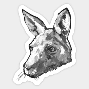 Black and White Kangaroo Sticker